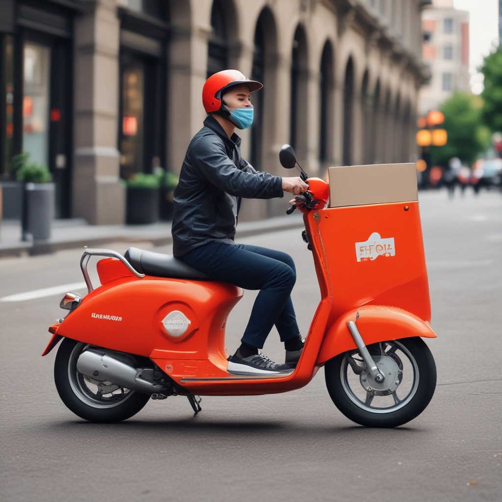 eFood delivery person on scooter